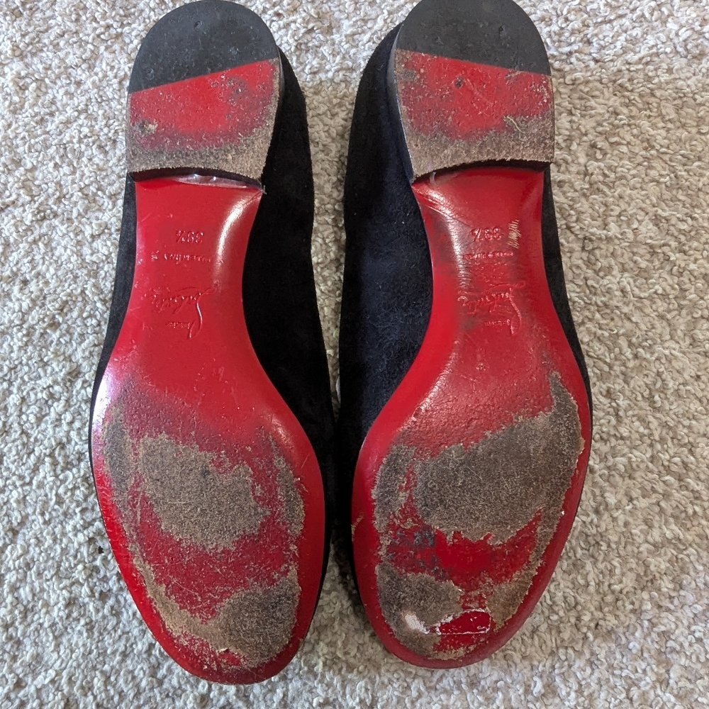 Christian Louboutin Black Suede Loafers - Picture 9 of 13